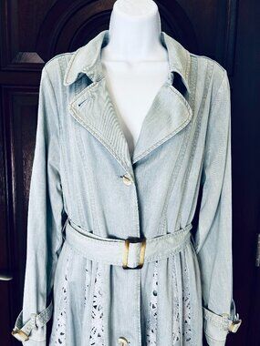 NWoT Cut-work Jacket Dress in Light Blue